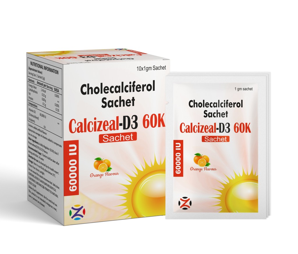 Calcizeal-D3 60K Sachet pack of 10